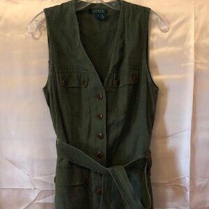 Lauren Ralph Lauren Military Safari Style Olive Green Dress US Size 6